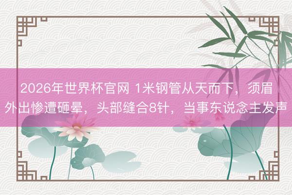 2026年世界杯官网 1米钢管从天而下，须眉外出惨遭砸晕，头部缝合8针，当事东说念主发声