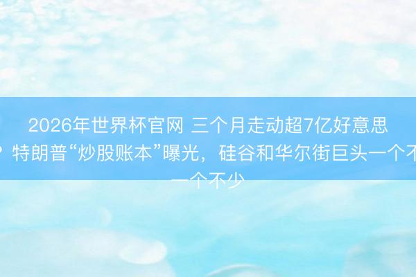 2026年世界杯官网 三个月走动超7亿好意思元？特朗普“炒股账本”曝光，硅谷和华尔街巨头一个不少