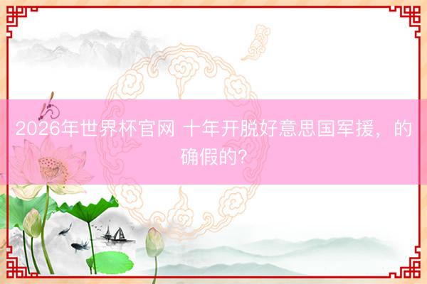 2026年世界杯官网 十年开脱好意思国军援，的确假的？