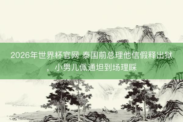 2026年世界杯官网 泰国前总理他信假释出狱，小男儿佩通坦到场理睬