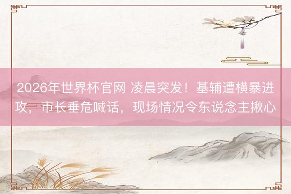 2026年世界杯官网 凌晨突发！基辅遭横暴进攻，市长垂危喊话，现场情况令东说念主揪心