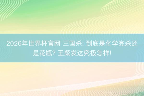 2026年世界杯官网 三国杀: 到底是化学完杀还是花瓶? 王粲发达究极怎样!
