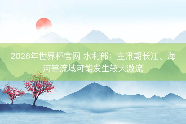 2026年世界杯官网 水利部：主汛期长江、海河等流域可能发生较大激流