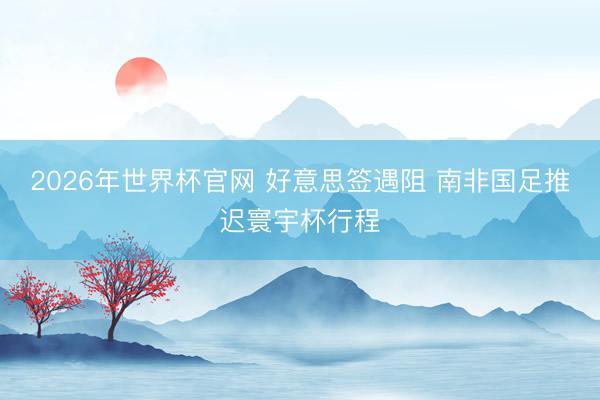 2026年世界杯官网 好意思签遇阻 南非国足推迟寰宇杯行程