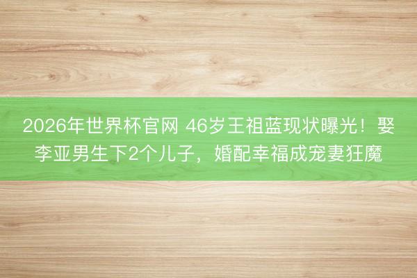 2026年世界杯官网 46岁王祖蓝现状曝光!娶李亚男生下2个儿子,婚配幸福成宠妻狂魔